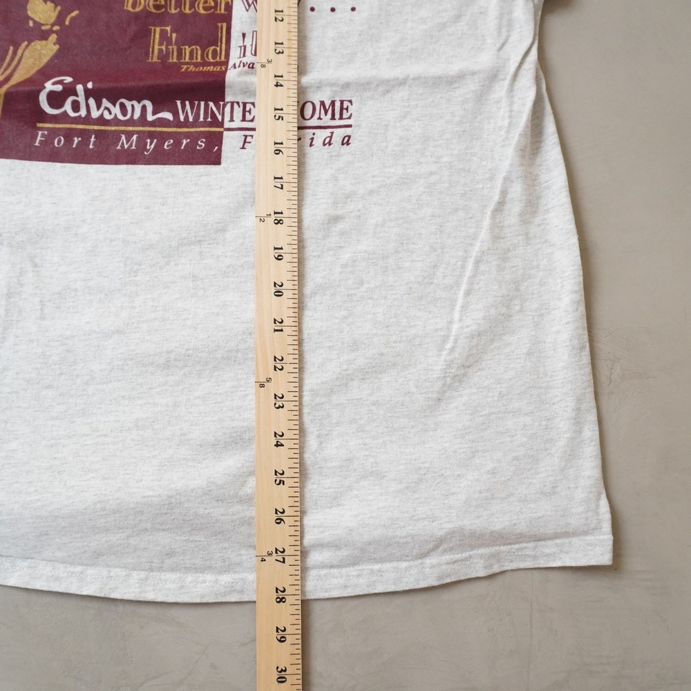 Vintage Thomas Edison Winter Home Fort Myers Florida T-Shirt Grey XL Mens - Picture 5 of 6